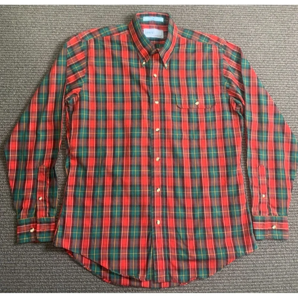 Vintage Levi's Colorgraphs Plaid Shirt Mens M Long Sleeve Button Down Christmas